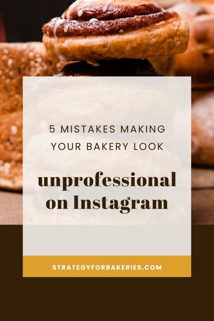 Stacked frosted cinnamon rolls representing Instagram mistakes for bakeries that make a bakery look unprofessional online.